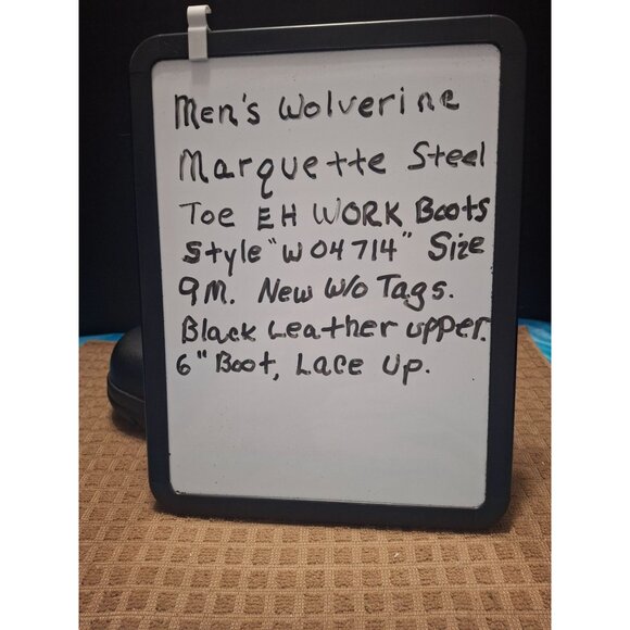 Wolverine Black Leather Mens Work Boots Size 9M - Picture 10 of 10